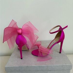 Jimmy Choo Vibrant Pink Bow Heels